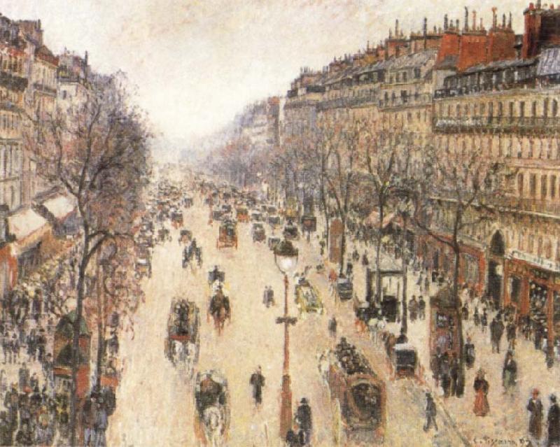 Camille Pissarro The Boulevard Montmartte on a Cloudy Morning china oil painting image